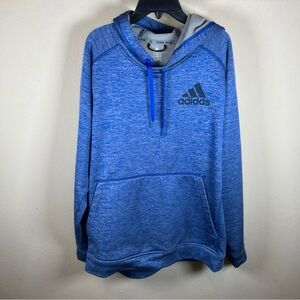 ADIDAS Blue Hoodie Mens Large Team Issue Fleece Climawarm